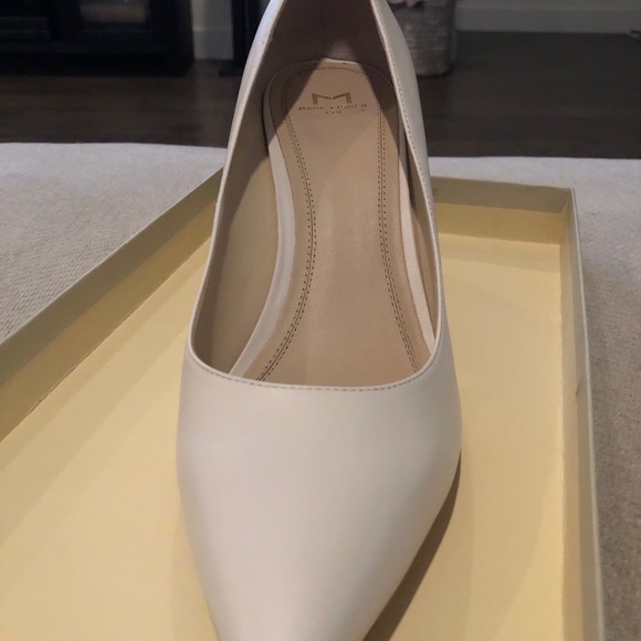 Marc Fisher white leather block heel pump - Picture 1 of 4